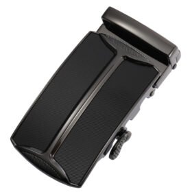 LY55-7778 Black twillGrain Film Plate/Gunmetal Magnetic Base Buckle