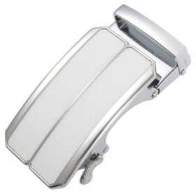 White Twill Patch/Chrome Base Buckle