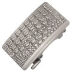 Embossed Crocodile Texture Buckle, Zinc Alloy Automatic Belt Buckle, Quiet Luxury Hidden Wear Buckle, Casual Automatic Belt Head, Wholesale Ready Stock Buckle