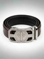 Wholesale Bonitogo Gothic Embossed Edition Cross Buckle Leather Belt - Image 3