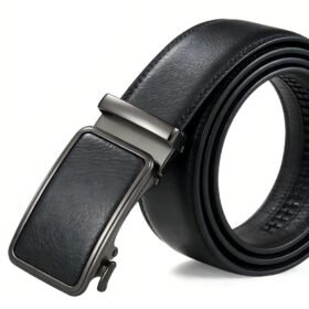 DC-8608 Wholesale Leather Faced Belts with Custom Logo Inlay