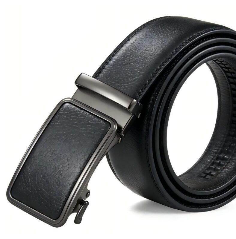 DC-8608 Wholesale Leather Faced Belts with Custom Logo Inlay