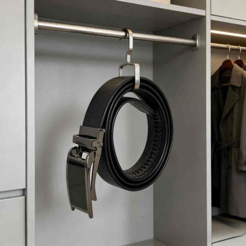 Men's Business Style Automatic Buckle Zinc Alloy Film Belt