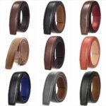 Men's Split Leather Automatic Ratchet Belt Strap
