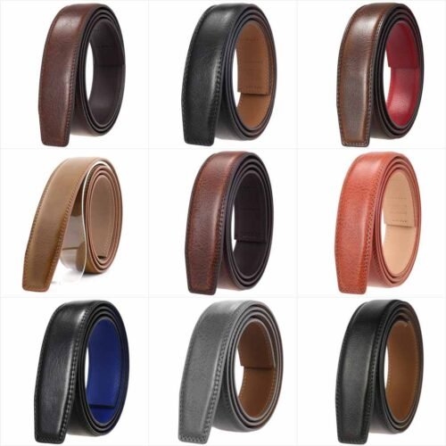 Men's Split Leather Automatic Ratchet Belt Strap
