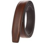 Men's Split Leather Automatic Ratchet Belt Strap