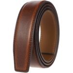 Men's Split Leather Automatic Ratchet Belt Strap