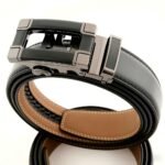Wholesale Bonitogo Men's automatic buckle business belt with metal and leather trim dancreation-8616 - Image 3