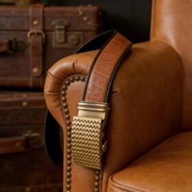 Men's automatic buckle high-grade alloy retro braided craft belt