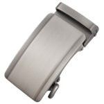 Brushed Silver Automatic Zinc Alloy Belt Buckle – Minimalist Geometric Design (LY36-0331)
