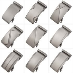 Multiple Styles Brushed Silver Automatic Zinc Alloy Belt Buckles for Men (Model LY36-0331)