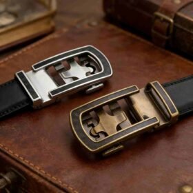 Bonitogo 8636 Luxury Men's Ratchet Belt with Retro Automatic Buckle