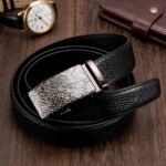 Wholesale Bonitogo Snake-pattern alloy automatic buckle fashion business crocodile leather men's belt dancreation-8623 - Image 13