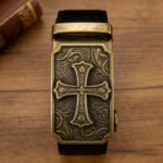 Wholesale Bonitogo Vintage Brass Floral Engraved DS008 Cross Belt - Image 2
