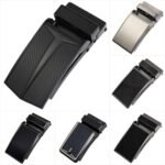 Automatic Alloy Belt Buckle for Men (Model LY33-0159) – Sleek matte black and silver finishes, quick-release automatic locking mechanism, durable alloy construction, ideal for leather belt replacement and wholesale bulk orders.