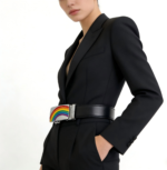 Bonitogo Custom item moq 300pcs gay pride leather belt,Gay support automatic leather belt AGNG260302 - Image 4
