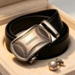 Wholesale Baseball Ratchet Belt with Silver Embossed Buckle - Model DC8672 - Image 5