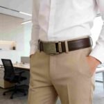 Premium Vintage-Style Leather Belt – Bronze Buckle Business Gift, Wholesale DC8655 - Image 5
