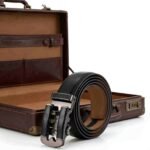 Leather Inlay Buckle Ratchet Belt Wholesale - Custom Men's Belt 8691 - Image 12