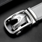 Wholesale Custom Men’s Motorcycle Culture Leather Belt with Helmet Automatic Buckle DC86124 - Image 2