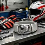Wholesale Custom Men’s Motorcycle Culture Leather Belt with Helmet Automatic Buckle DC86124 - Image 4