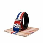 Custom Logo Ratchet French Flag Soccer Belt for Men