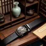 Wholesale Lotus Flower Automatic Belt – Zen Style Ratchet Buckle, Premium Leather DC8677 - Image 8
