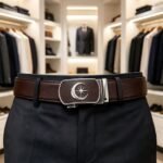 [Wholesale] Star & Moon Automatic Belt – Black Matte Ratchet Buckle, Premium Leather Style DC8678 - Image 5