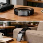 Wholesale Men's Checkered Ratchet Belt - Minimalist Alloy Buckle DC8682 - Image 5