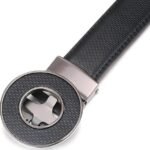 Wholesale Men's Minimalist Round Buckle Ratchet Belt Genuine Leather DC8683 - Image 6