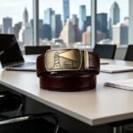 Wholesale Men's Designer Automatic Buckle Belt – Brown Leather with Lighthouse Embossed Plaque DC86144 - Image 5